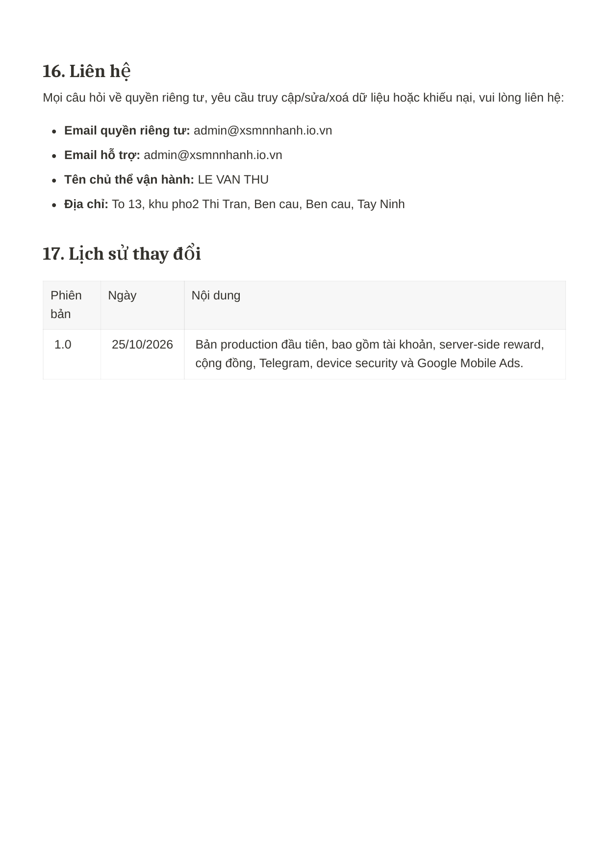 ARVcoin Privacy Policy page 9 of 9